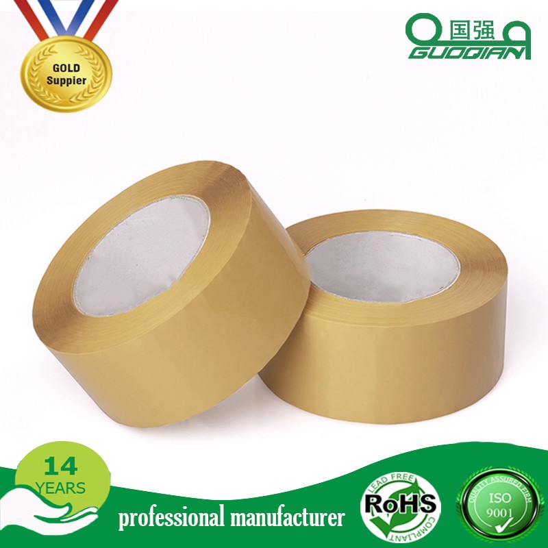 Hot Melt Waterproof Beige Packaging Tape Bopp Material 35-65 Mic Thickness