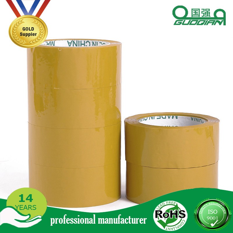 Hot Melt Waterproof Beige Packaging Tape Bopp Material 35-65 Mic Thickness